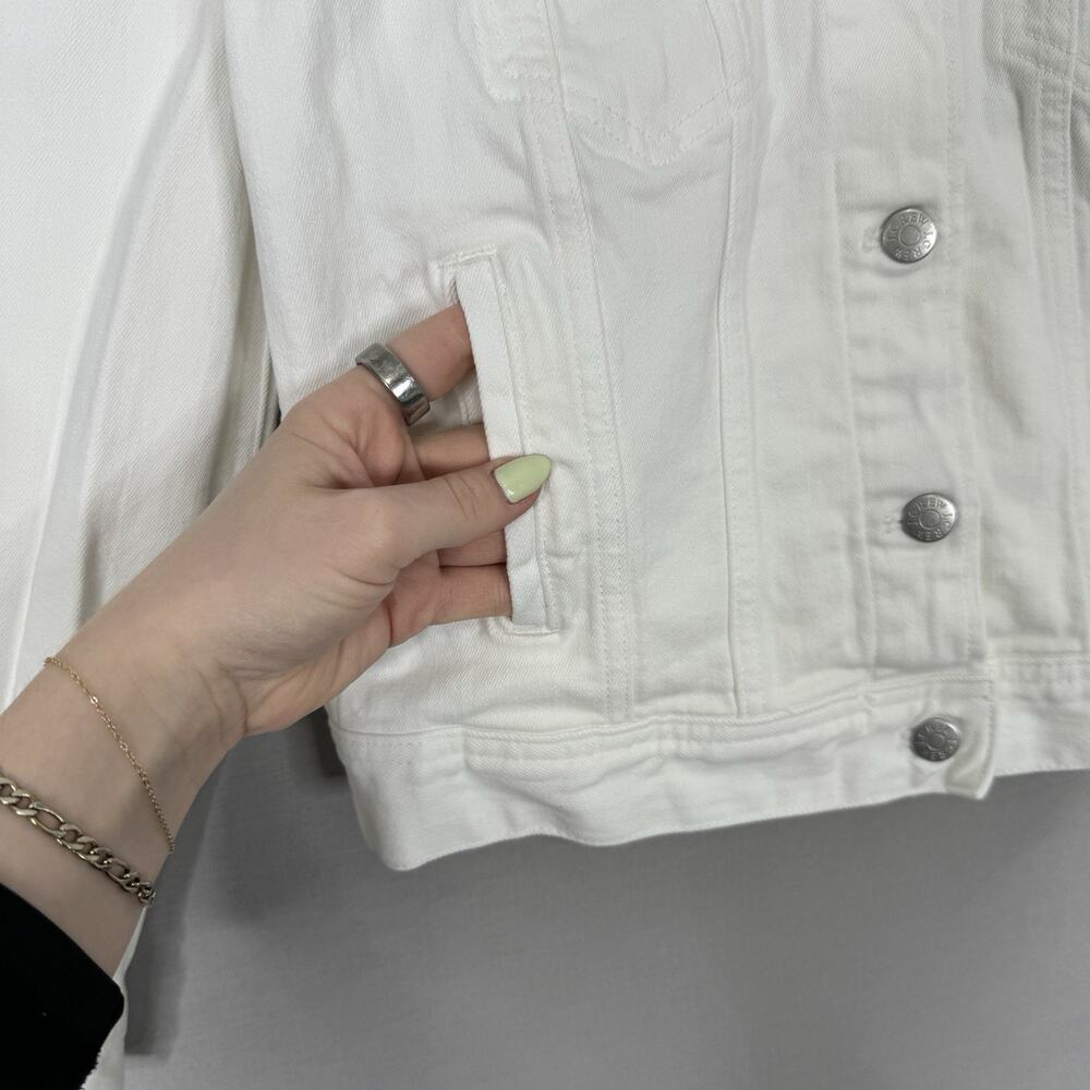 J.Crew Womens Jean Jacket XS White Wash Classic Crop Preppy Old Money Prep 2024 - Picture 4 of 13